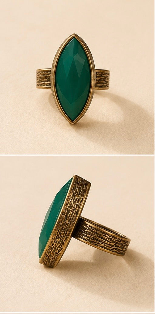 Green Onyx Marquise Verdant Ring