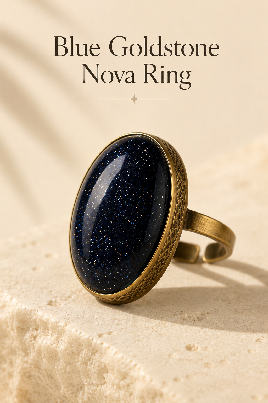 Blue Goldstone Nova Ring
