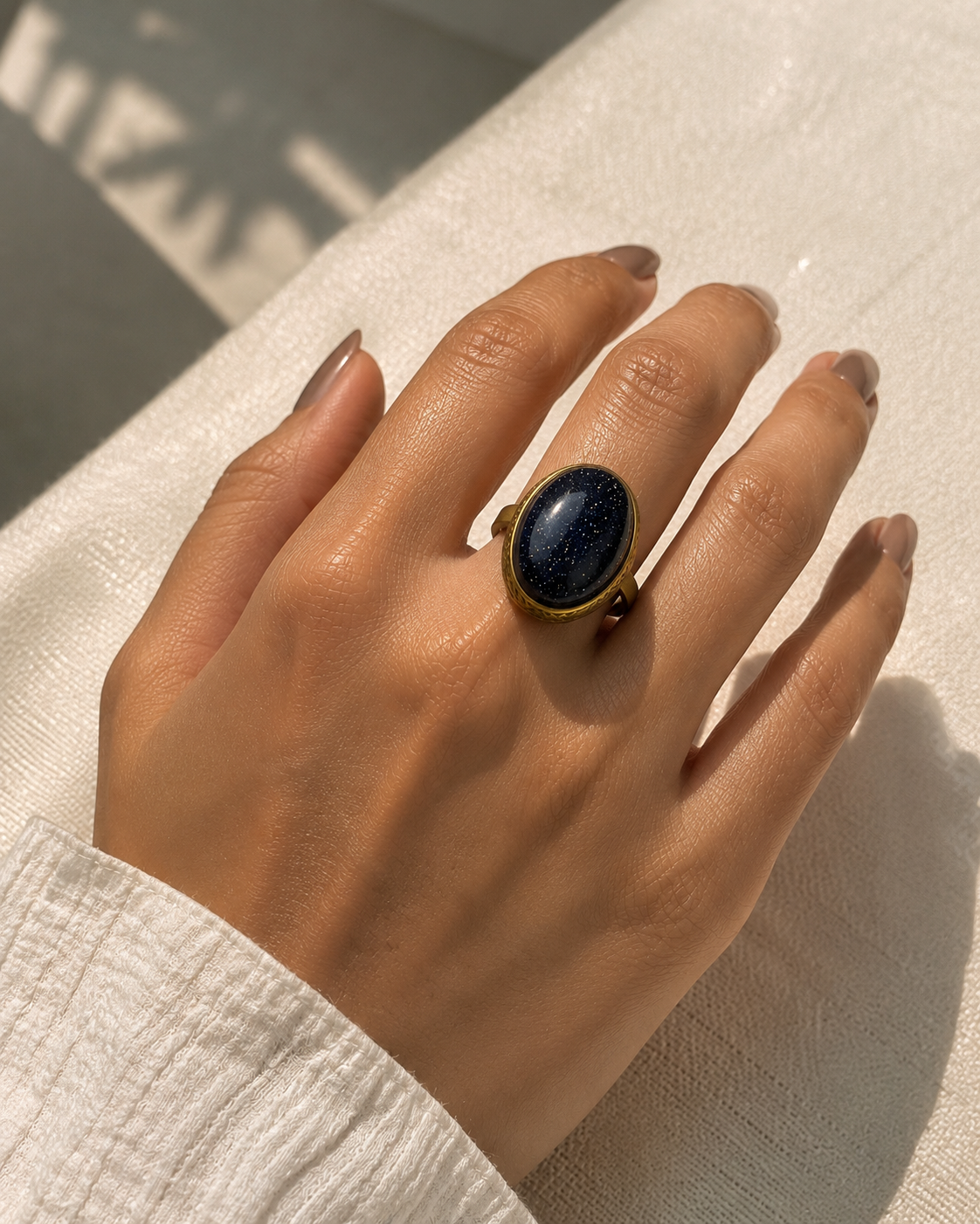 Blue Goldstone Nova Ring
