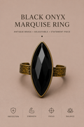 Black Onyx Marquise Statement Ring