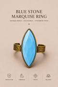 Blue Chalcedony Marquise Ring