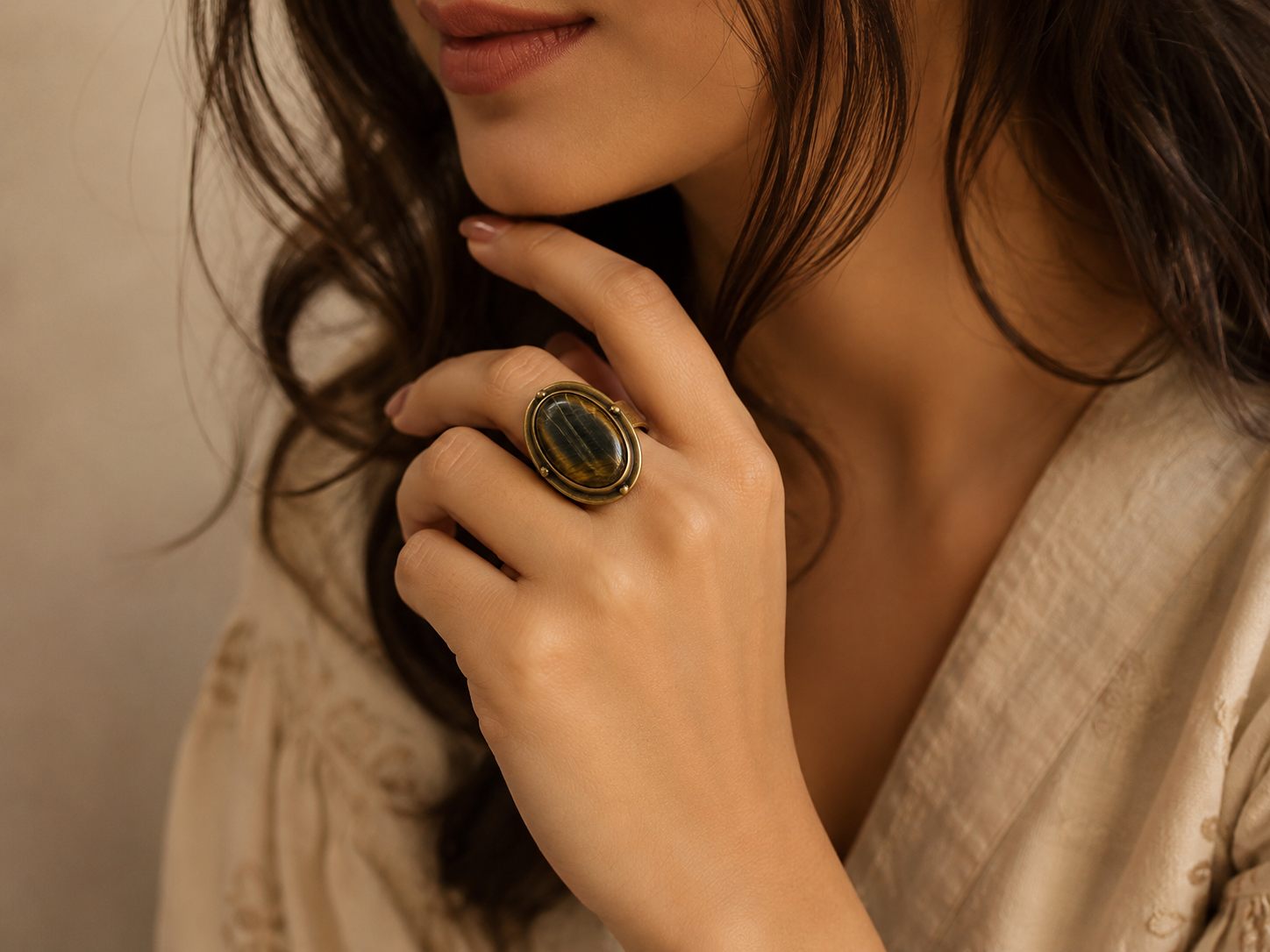 Tiger Eye Heritage Statement Ring