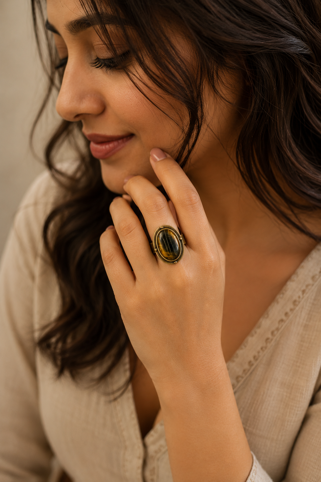 Tiger Eye Heritage Statement Ring